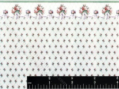 (image for) Floral Lattice Pattern Miniature Wallpaper for Dollhouses