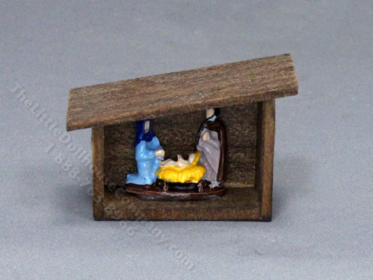 (image for) Miniature Nativity Display With Painted Figure
