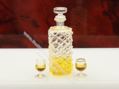 (image for) Miniature Scotch/Rye/Bourbon Decanter and Two Glasses