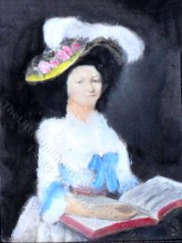 Miniature Portrait of a Lady Reading by Larry Morganti (image for) Miniature Portrait of a Lady Reading by Larry Morganti