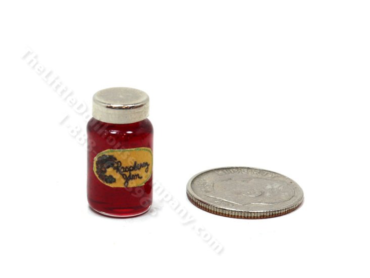 (image for) Miniature Jar of Raspberry Jam for Dollhouses