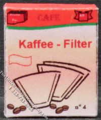 (image for) Miniature Box of Coffee Filters for Dollhouses