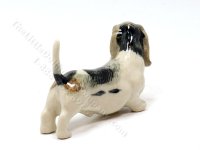 (image for) Miniature Porcelain Tricolour Basset Hound for Dollhouses