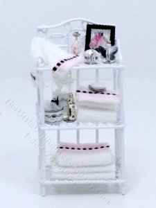 (image for) Miniautre Dressed White/Black Bathroom Shelf
