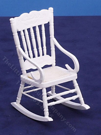 (image for) Miniature White Rocking Chair for Dollhouses