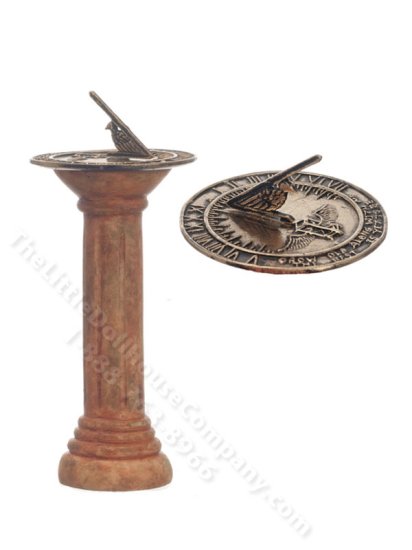 (image for) Miniature Aged Sundial for Dollhouses