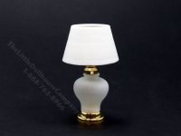 (image for) Miniature LED Brass/Glass Table Lamp with Wand for Dollhouses