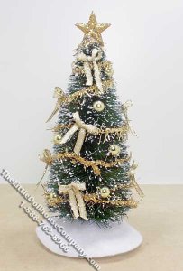 (image for) Miniature Christmas Tree w/ Gold Trimmings