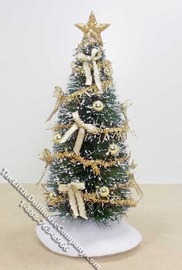(image for) Miniature Christmas Tree w/ Gold Trimmings