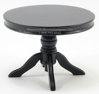 (image for) Miniature Black Round Pedestal Table For Dollhouses