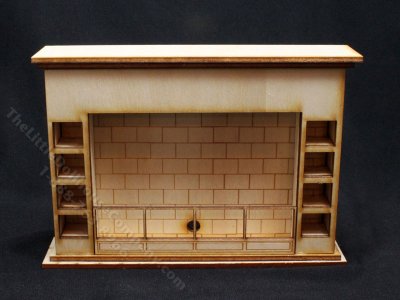 (image for) Miniature Unfinished Wide Fireplace for Dollhouses
