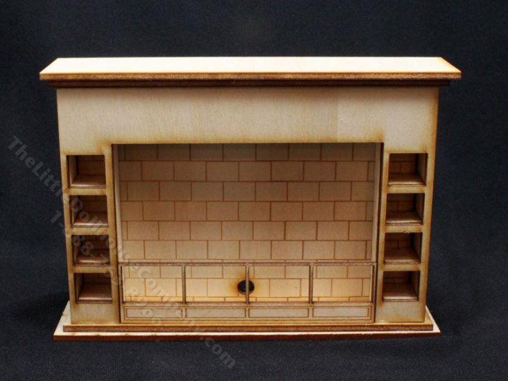 (image for) Miniature Unfinished Wide Fireplace for Dollhouses