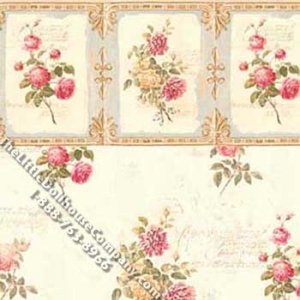 (image for) Light Rose Love Notes Pattern Miniature Wallpaper for Dollhouses