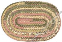 (image for) Miniature Pink and Green Braid Oval Rug for Dollhouses