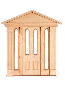 (image for) Dollhouse 2 Glass Cutout Federal Door with Sidelights