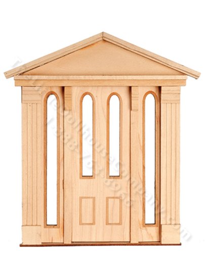 (image for) Dollhouse 2 Glass Cutout Federal Door with Sidelights