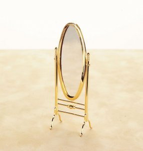 (image for) Oval Brass Cheval Mirror
