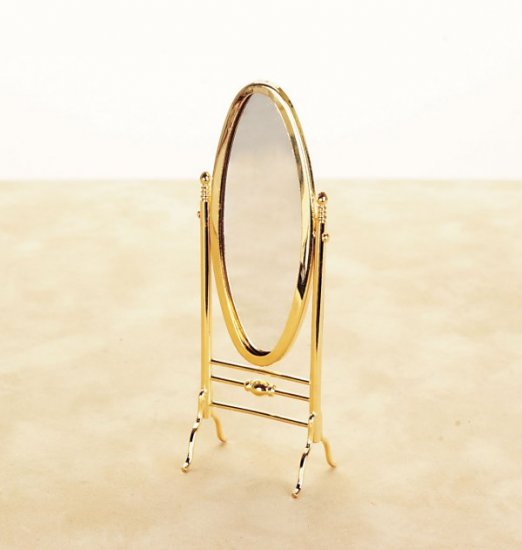 (image for) Oval Brass Cheval Mirror