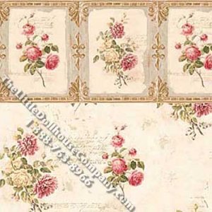 (image for) Love Notes Floral Pattern Miniature Wallpaper for Dollhouses