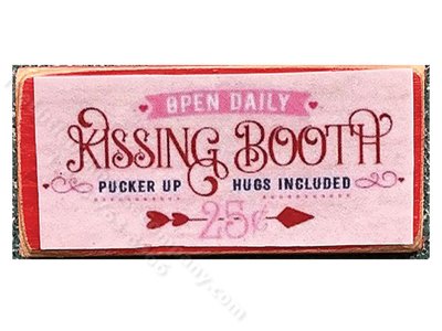 (image for) Miniature "Kissing Booth" Sign for Dollhouses