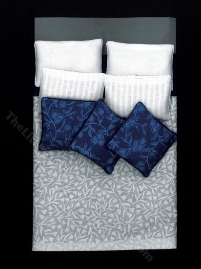 (image for) Miniature Double White Tulip/Navy Bedding Set