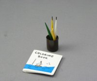 (image for) Dollhouse Scale Model Desk Stationery Set with Coloring Book