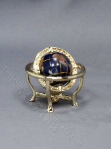 (image for) Miniature Spinning World Globe in Gold Stand