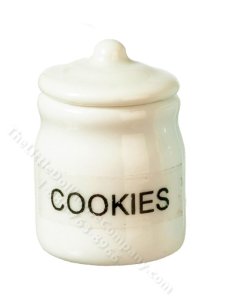 (image for) Miniature White Cookie Jar for Dollhouses