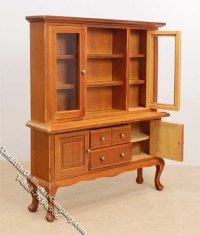 (image for) Miniature 6 Piece Walnut Dining Room Set for Dollhouses