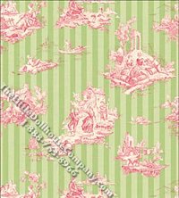 (image for) Cottage Toile Pattern Miniature Wallpaper for Dollhouses