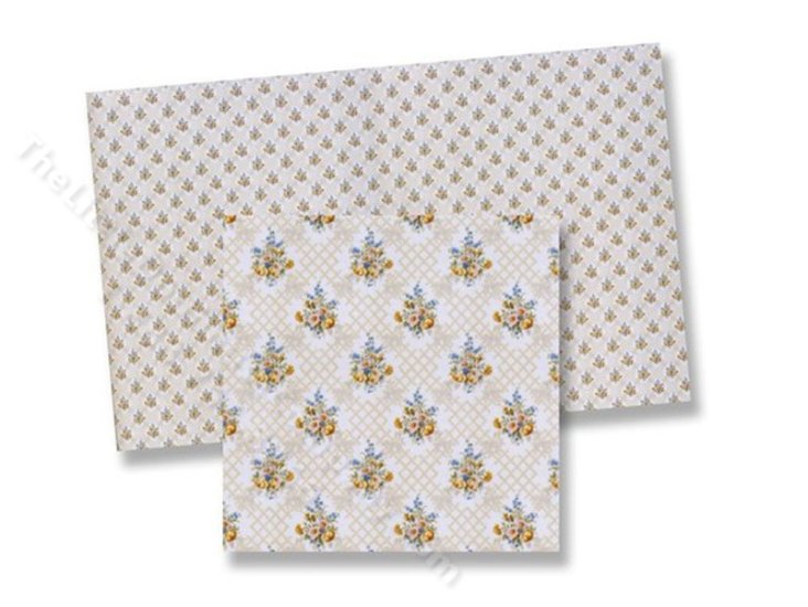 (image for) Dollhouse 1/2 Scale Model Floral Wallpaper