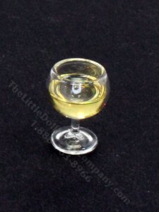 (image for) Miniature Full White Wine Glass for Dollhouses