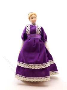 (image for) Victorian Mother in Purple Lace Gown Doll