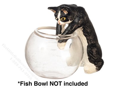 (image for) Miniature Reaching Tuexdo Cat for Dollhouses
