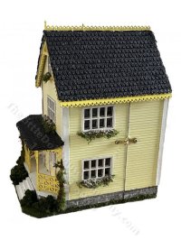 (image for) 1:48 Scale Sister House Dollhouse Kit - Yellow
