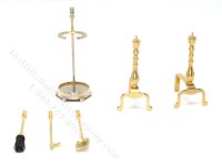 (image for) Dollhouse 1/24 Scale Brass Fireplace Accessories