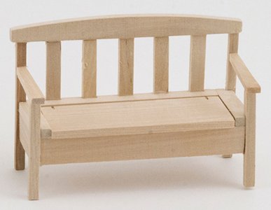 (image for) Miniature Unfinished Wooden Garden Bench