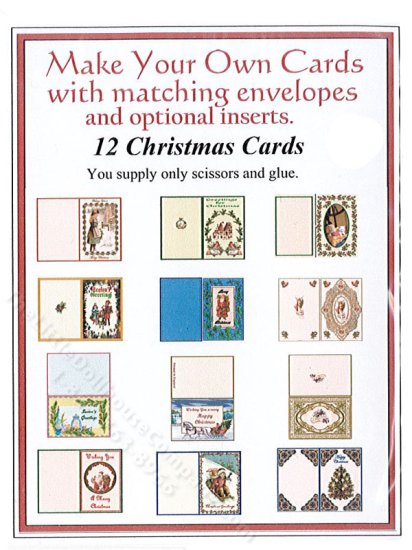 (image for) Miniature Christmas Card Kit for Dollhouses (12pc)
