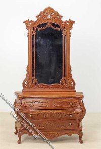 (image for) Miniature Walnut Dresser With Mirror