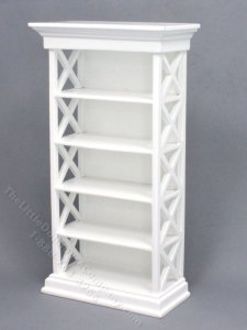 (image for) Miniature White Bookshelf for Dollhouses