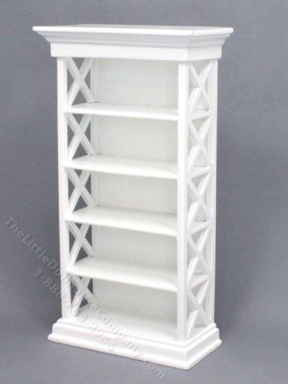 (image for) Miniature White Bookshelf for Dollhouses