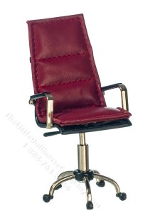 (image for) Miniature Burgundy Office Chair/Directors Chair Dollhouses