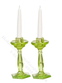 (image for) Miniature Green Candlesticks For Dollhouses