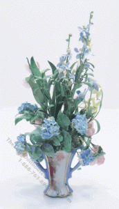 (image for) Miniature Flowers in China Vase by Marie Masse