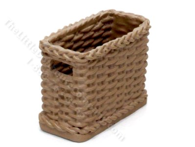 (image for) Miniature Tall Square Wicker Basket for Dollhouses