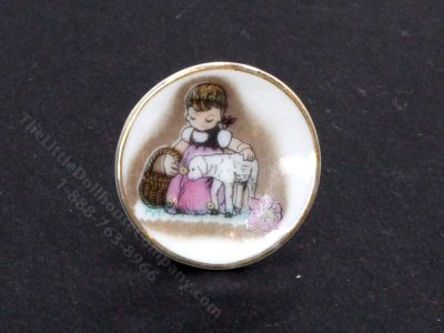 (image for) Miniature Child and Lamb Plate for Dollhouses