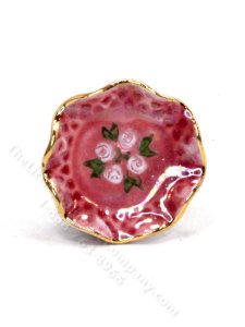 (image for) Miniature Porcelain Rose Plate for Dollhouses