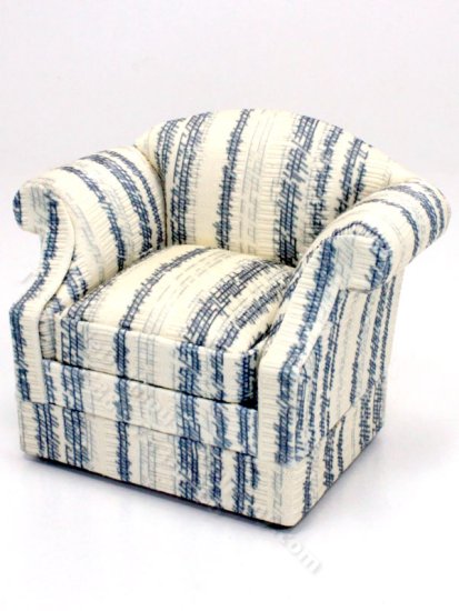 (image for) Miniature Striped Armchair for Dollhouses