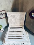 (image for) Miniature Double Wooden Decorative Chevron Bed for Dollhouses - White