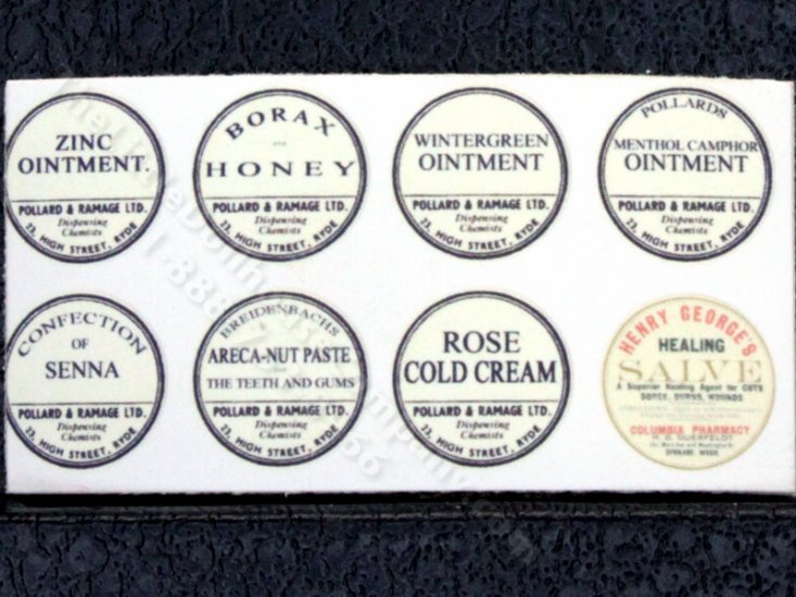 (image for) Miniaure Set of Labels for Ointments and Creams For Dollhouses
